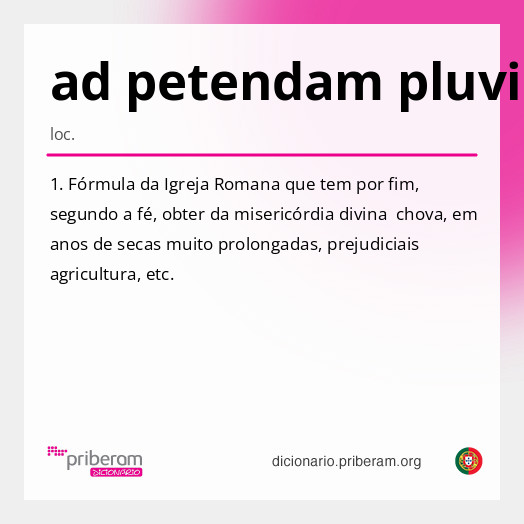 Significado de ad petendam pluviam